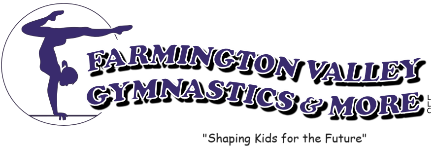 Farmington Valley Gymnastics & More, LLC Stag Gymnast Logo Shaping Kids for the Future